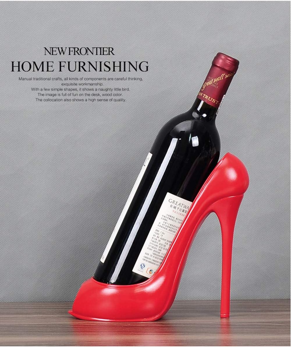 Fantasee Weinflaschenhalter mit hohem Absatz, für Hochzeit, Party, Heimdekoration (roter High Heel),