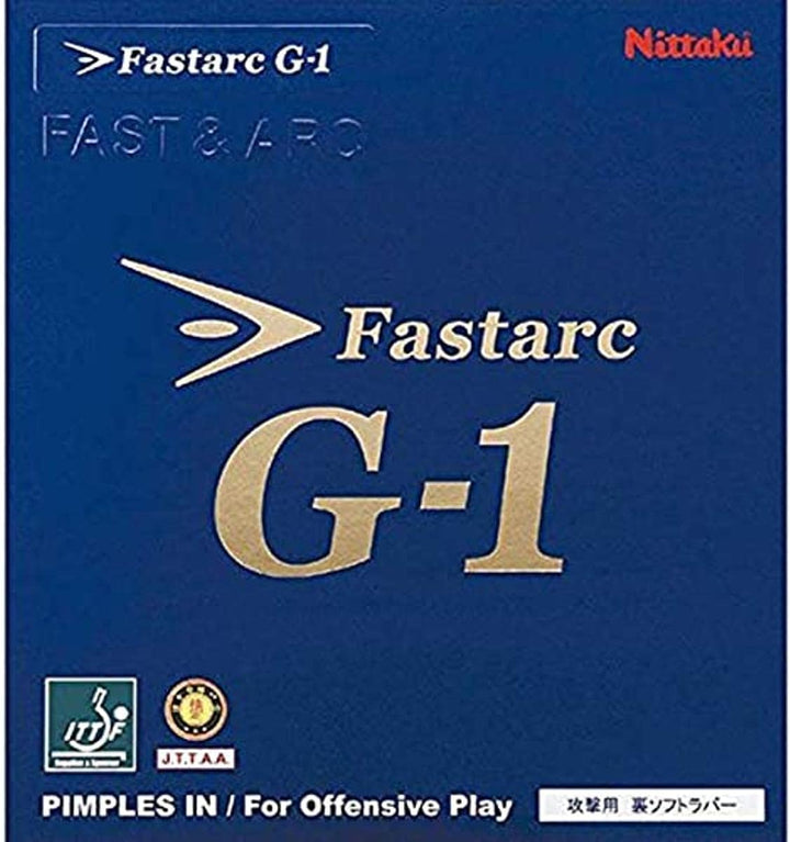 NITTAKU Fastarc G-1 Tischtennisgummi Schwarz Thick(1.8), Schwarz Thick(1.8)