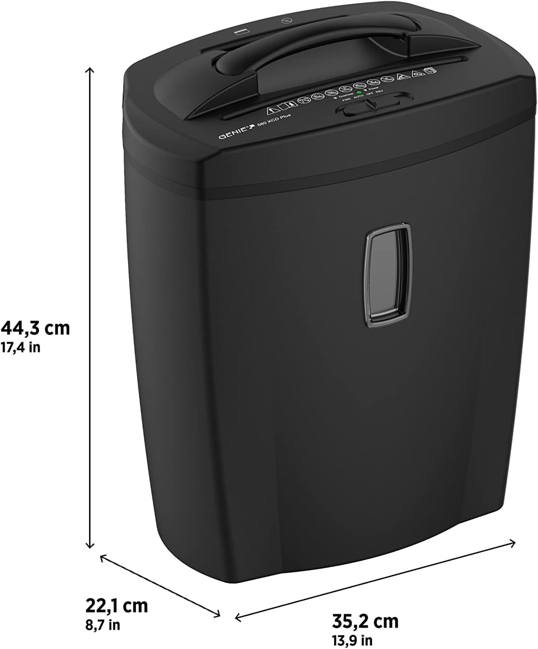 Genie 580XCD Plus Aktenvernichter | Papierschredder | Partikelschnitt | Schredder bis 10 Blatt | CD/