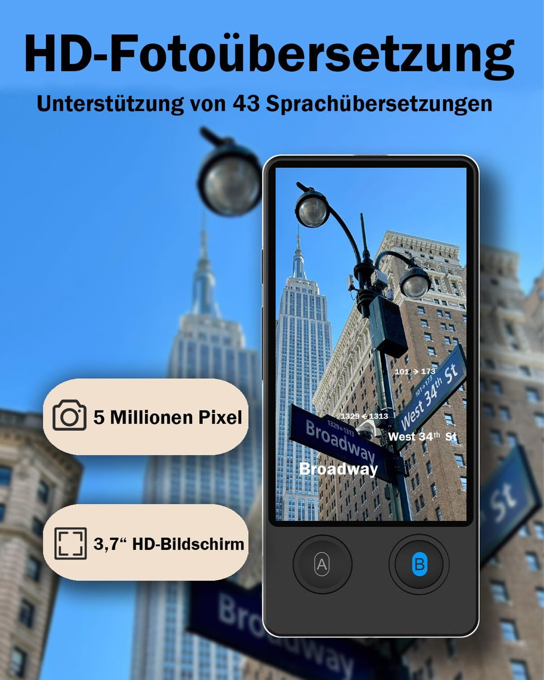Wooask Sprachübersetzer Ohne Internet, Übersetzer Gerät Testsieger, Translator W12 Übersetzer Echtze