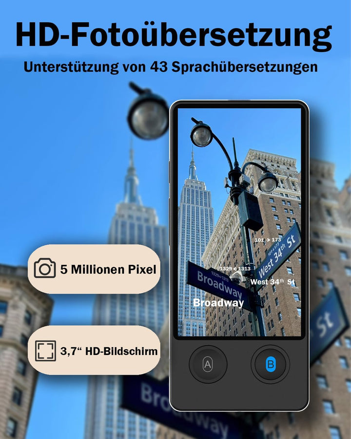 Wooask Sprachübersetzer Ohne Internet, Übersetzer Gerät Testsieger, Translator W12 Übersetzer Echtze