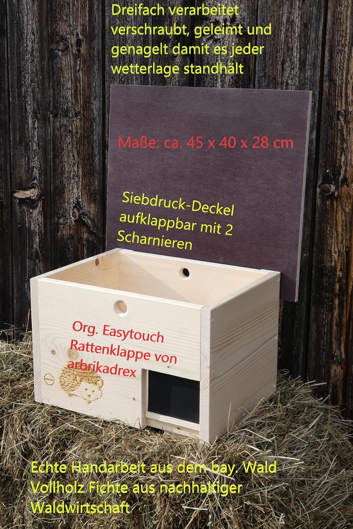 Qualität aus Niederbayern ARBRIKADREX Igelhaus 45cm x 40cm x 28cm Igelhotel 20mm Vollholz Winterfest
