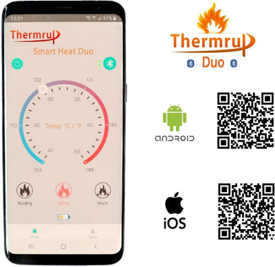 Thermrup Smart beheizbare Einlegesohle App gesteuert,Grösse: