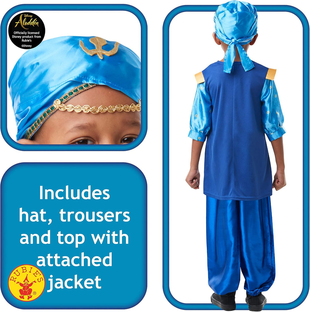 Rubies offizielles Disney-Kostüm Aladdin Dschinni Kostüm für Kinder Large - Age 7-8 Jahre, Large - A