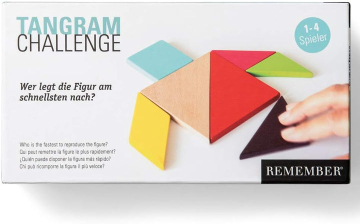 Remember TG1 Tangram Challenge – Legespiel aus Holz für Kinder und Erwachsene (4er Set)