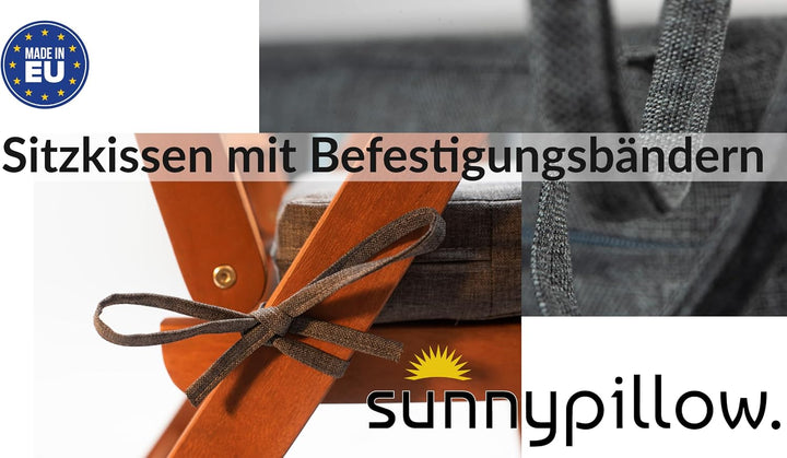 sunnypillow 2er Set Stuhlkissen 40 x 40 cm wasserdicht UV-lichtecht 7cm dick - Outdoor Polsterauflag