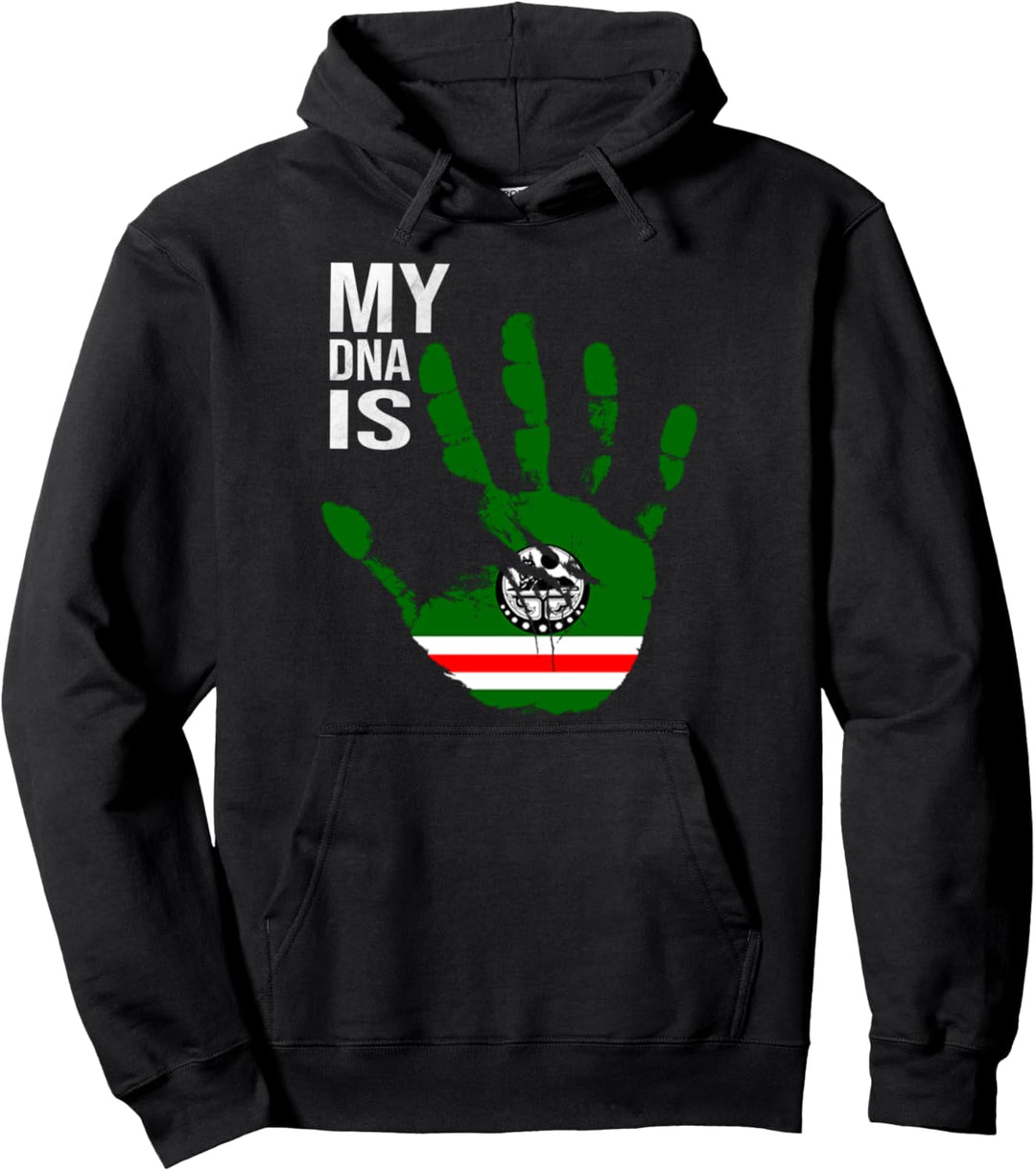 Chechen Flag, My DNA Is Chechen, Proud Chechnya Flag Pullover Hoodie