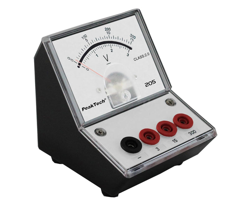 PeakTech P 205-07 Spannungsmessgerät/Voltmeter Analog/Messgerät mit Spiegelskala 0 … 3V/ 15V/ 300V D