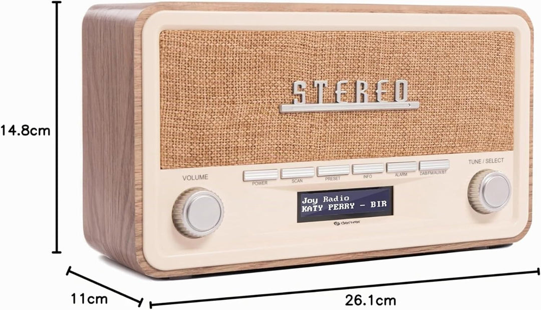 Denver Retro-Bluetooth-Radio, DAB-18 WH, Sport, Mehrfarbig (Mehrfarbig), Einheitsgrösse