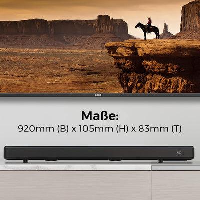 CELLO YWS23-DE TV Soundbar 2x15W + 50W =80W 2.1-Kanal-Lautsprecher Bluetooth AC/DC HDMI USB Optisch