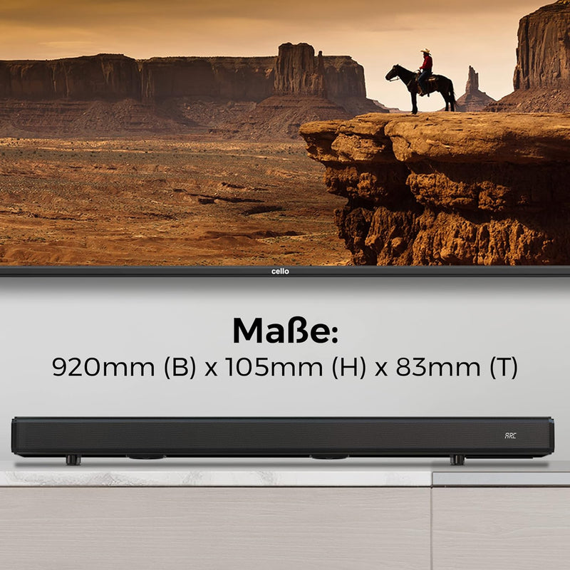 CELLO YWS23-DE TV Soundbar 2x15W + 50W =80W 2.1-Kanal-Lautsprecher Bluetooth AC/DC HDMI USB Optisch