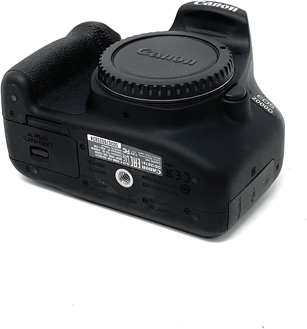 Canon EOS 2000D APS-C DSLR-Kameragehäuse | 24,1 Megapixel, fest integrierter 3-Zoll-LCD-Monitor, Rei