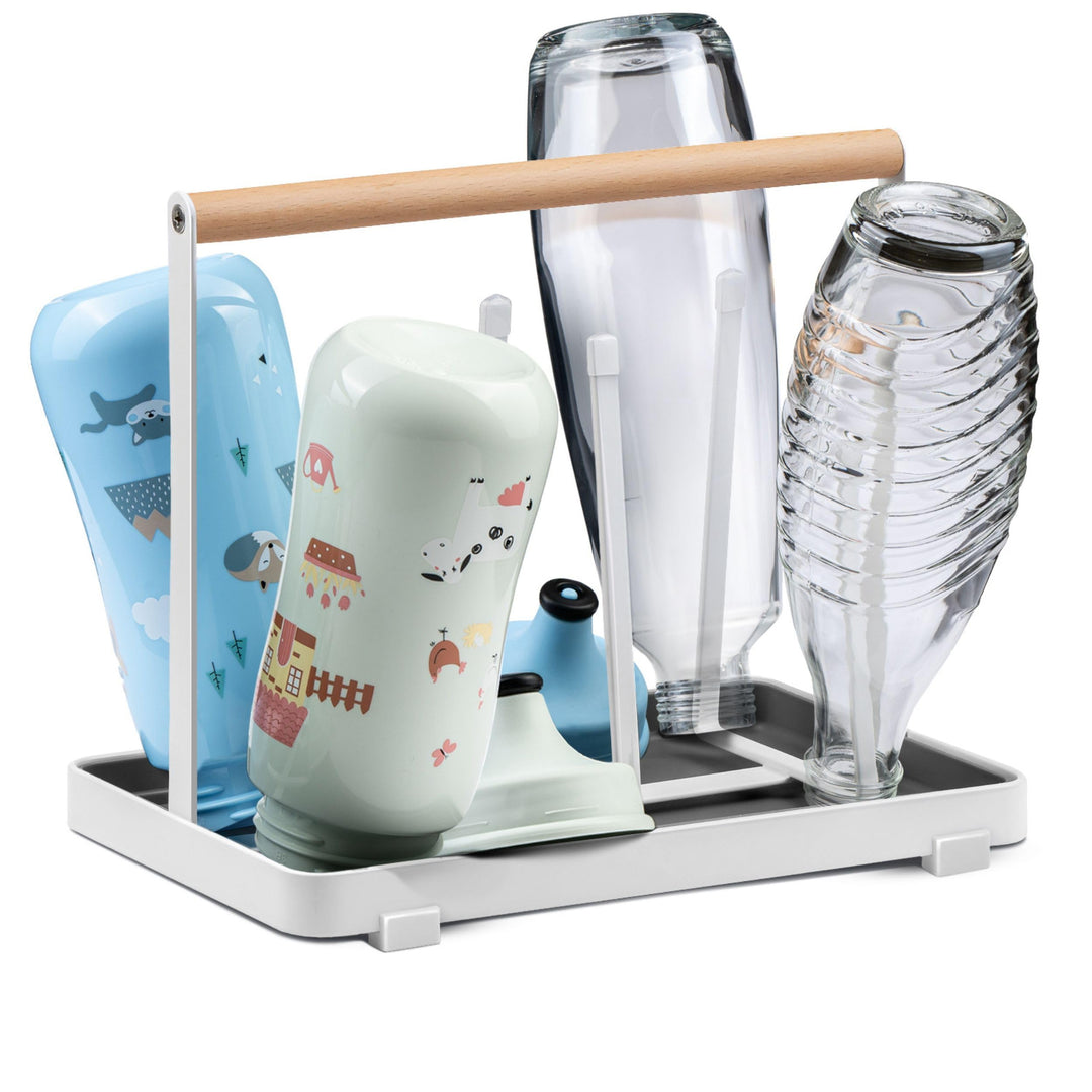 D&D Living® All-in-One Flaschenhalter für SodaStream - Abtropfgestell für Flaschen Aller Art: Duo/Cr