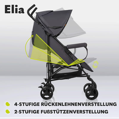 LIONELO Elia Buggy Klein Zusammenklappbar Kinderwagen Bis 15 Kg, Rücken Und Fussstützenverstellung H