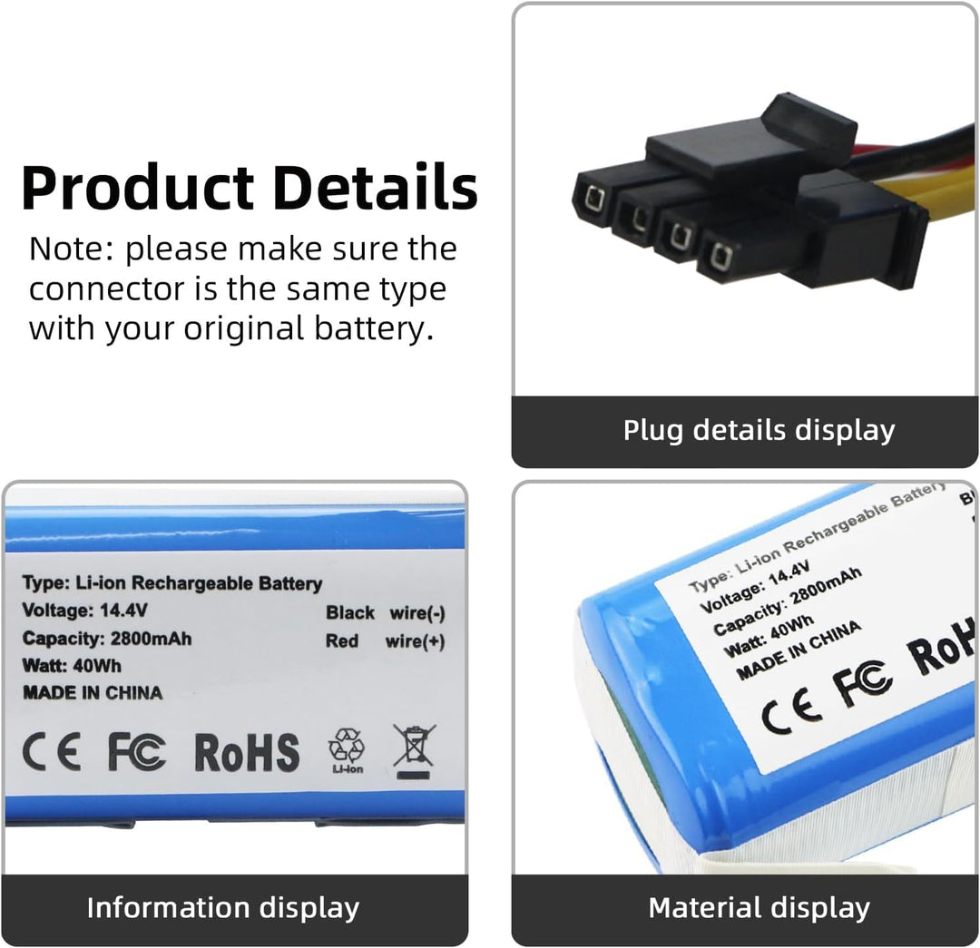 K KYUER Saugroboter Akku Kompatibel mit AIRROBO P10 Roboter Vacuum Cleaner Staubsauger Roboter Batte