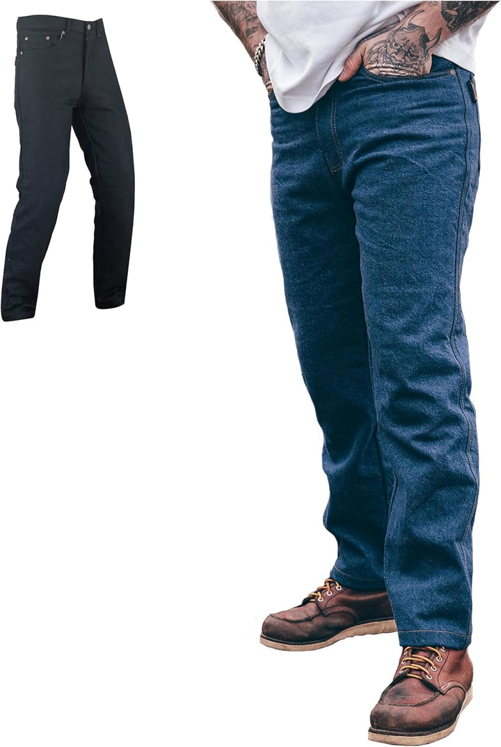 TEXPEED Motorradhose mit Protektoren - Denim Schützende Aramid Jeans - CE Rüstung Schutz enthalten (