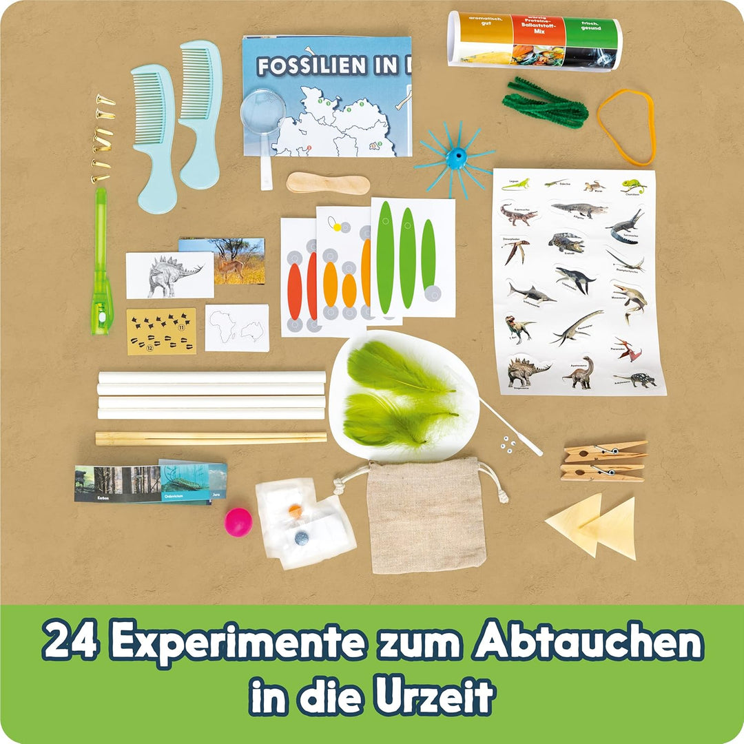 FRANZIS 67205 - GEOlino Adventskalender Dinosaurier entdecken und erforschen, 24 spannende Experimen