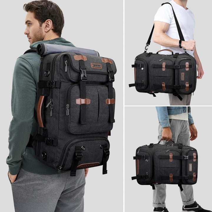 WITZMAN Reiserucksack Herren Gross 40L Canvas Vintage 3 in 1 Rucksack Fit 16 Zoll Laptop Rucksack fü