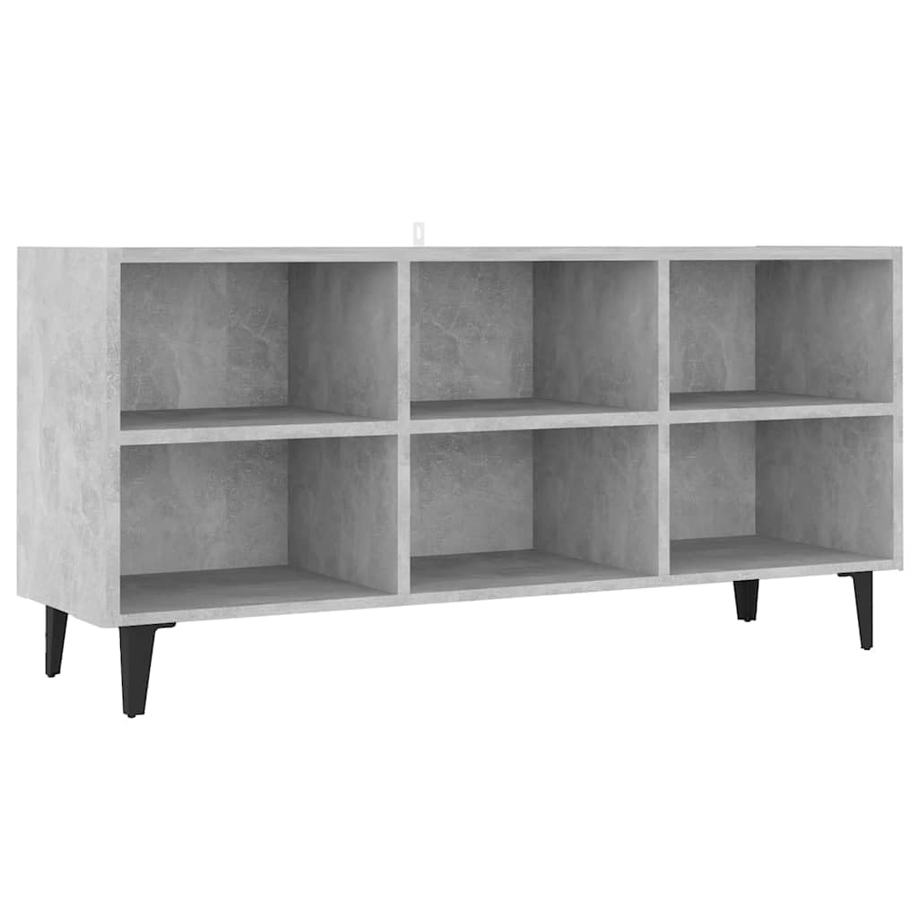 vidaXL TV Schrank mit Metallbeinen 6 Fächern Lowboard TV Möbel Tisch Board Sideboard Fernsehtisch Fe