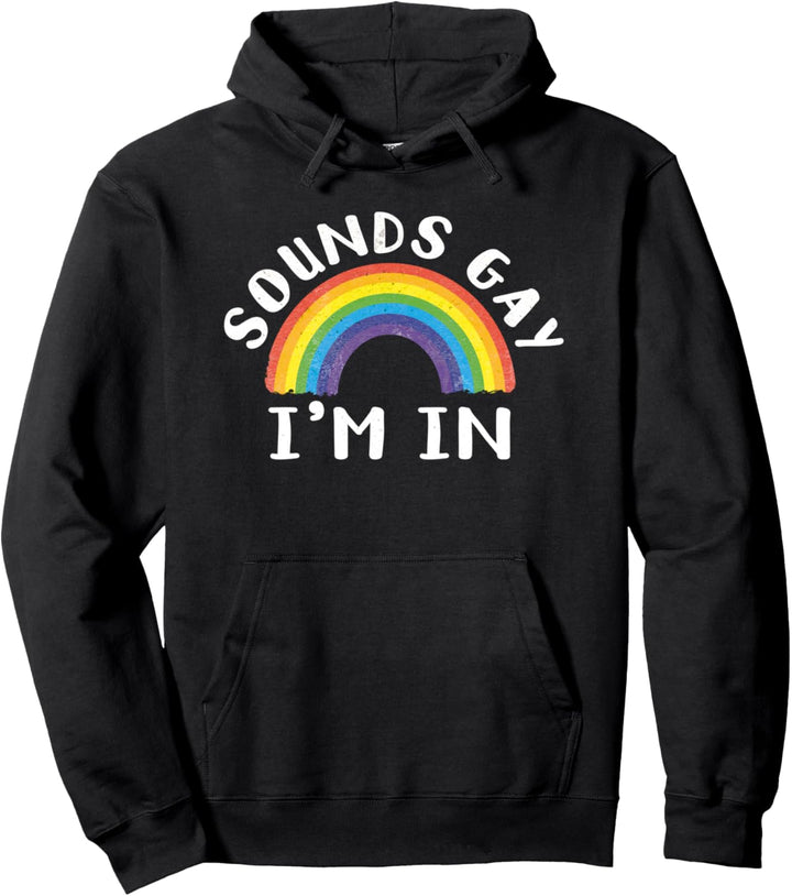 Sounds Gay Im In! Fun LGBTQ Rainbow - Equality Pride Month Pullover Hoodie
