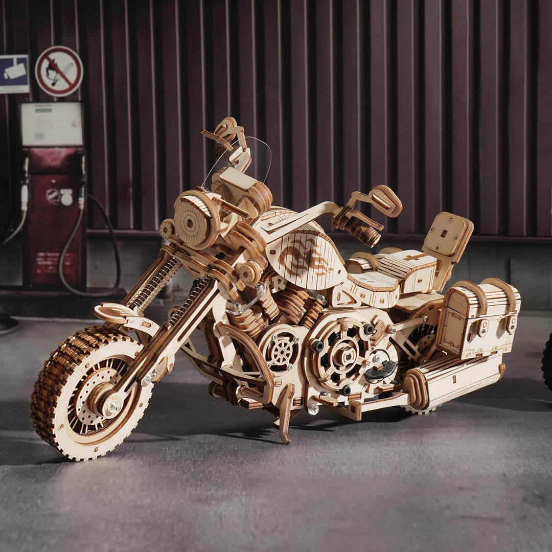 ROBOTIME 3D Motorrad Puzzle, Holz Modellbautze für Erwachsene, DIY Bewegliches Fahrrad Fahrzeugmodel