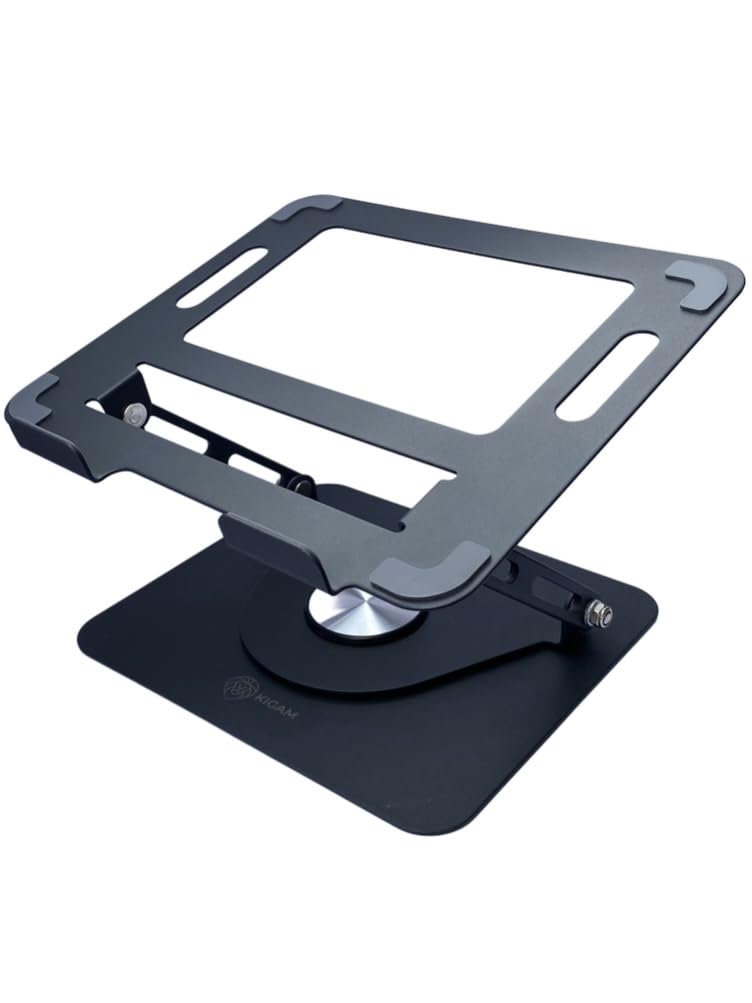 Kigam Laptopständer für Schreibtisch [360 Grad Drehbar] Höhenverstellbar Ergonomischer Tragbarer Lap