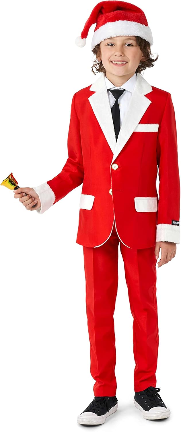 Suitmeister Weihnachtsanzug für Jungen - lustige hässliche Weihnachtskleidung mit echten Lichterner