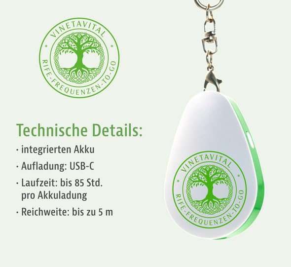 Rife Wellengenerator To-Go – Mobiler Frequenzgenerator mit 10 Rife-Frequenzen, kompakt & wiederaufla