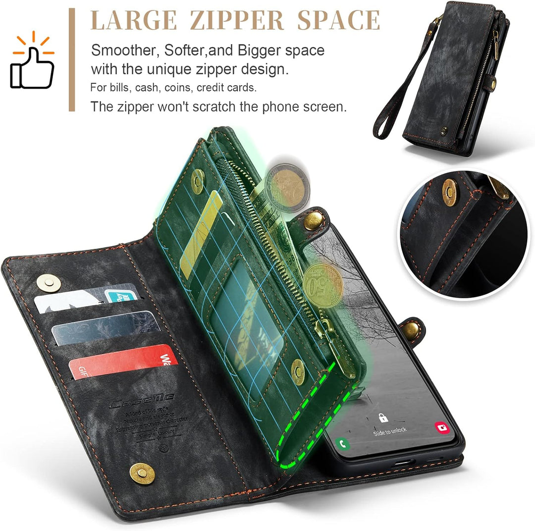UFinetech Samsung S23 Plus Hülle, Stossfest Kartenfach Magnetisch Abnehmbare Tasche Samsung Galaxy S