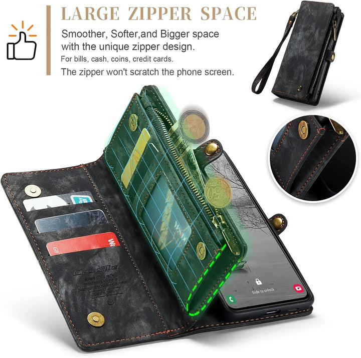UFinetech Samsung S23 Plus Hülle, Stossfest Kartenfach Magnetisch Abnehmbare Tasche Samsung Galaxy S