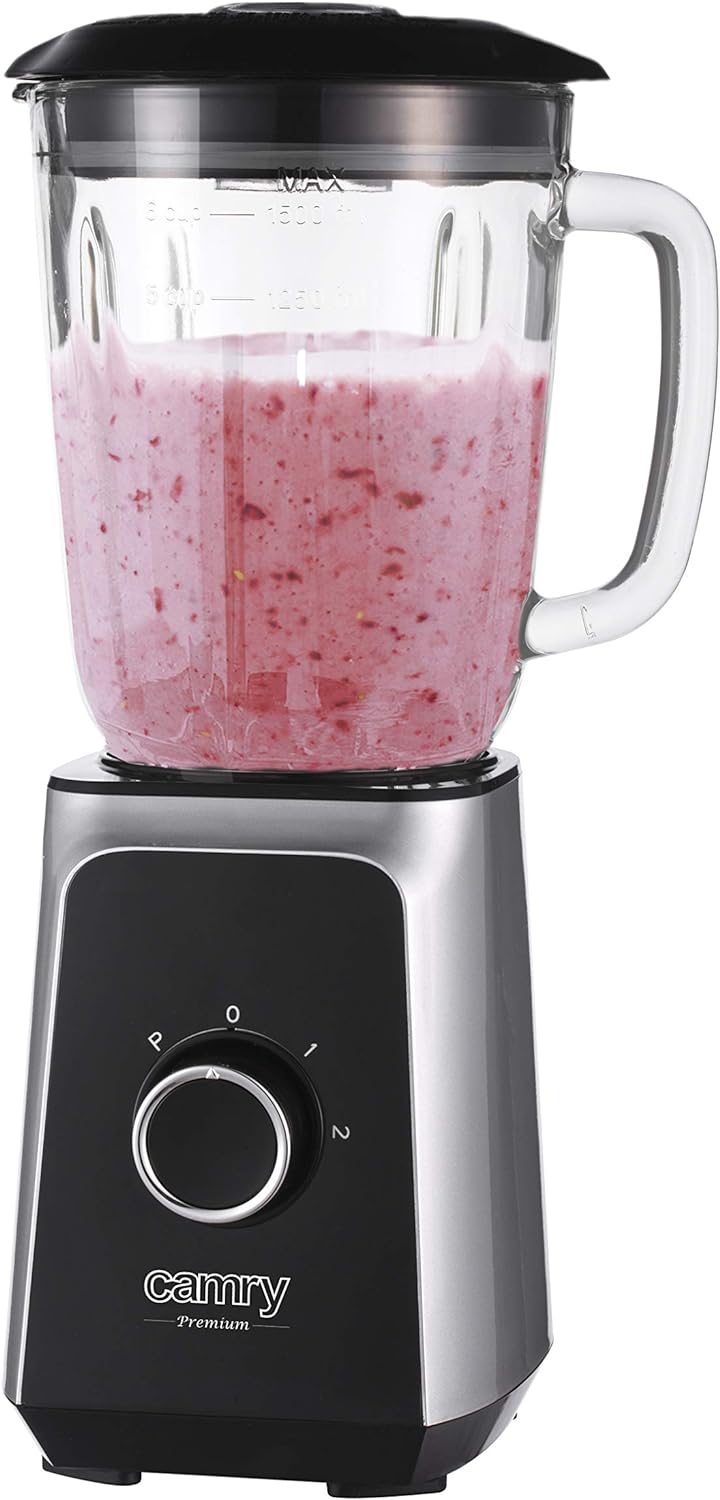 CAMRY CR 4077 Standmixer mit 1,5l Glasbehälter, Smoothie Maker, Hochleistungsmixer, Mahlung, Eis-Zer