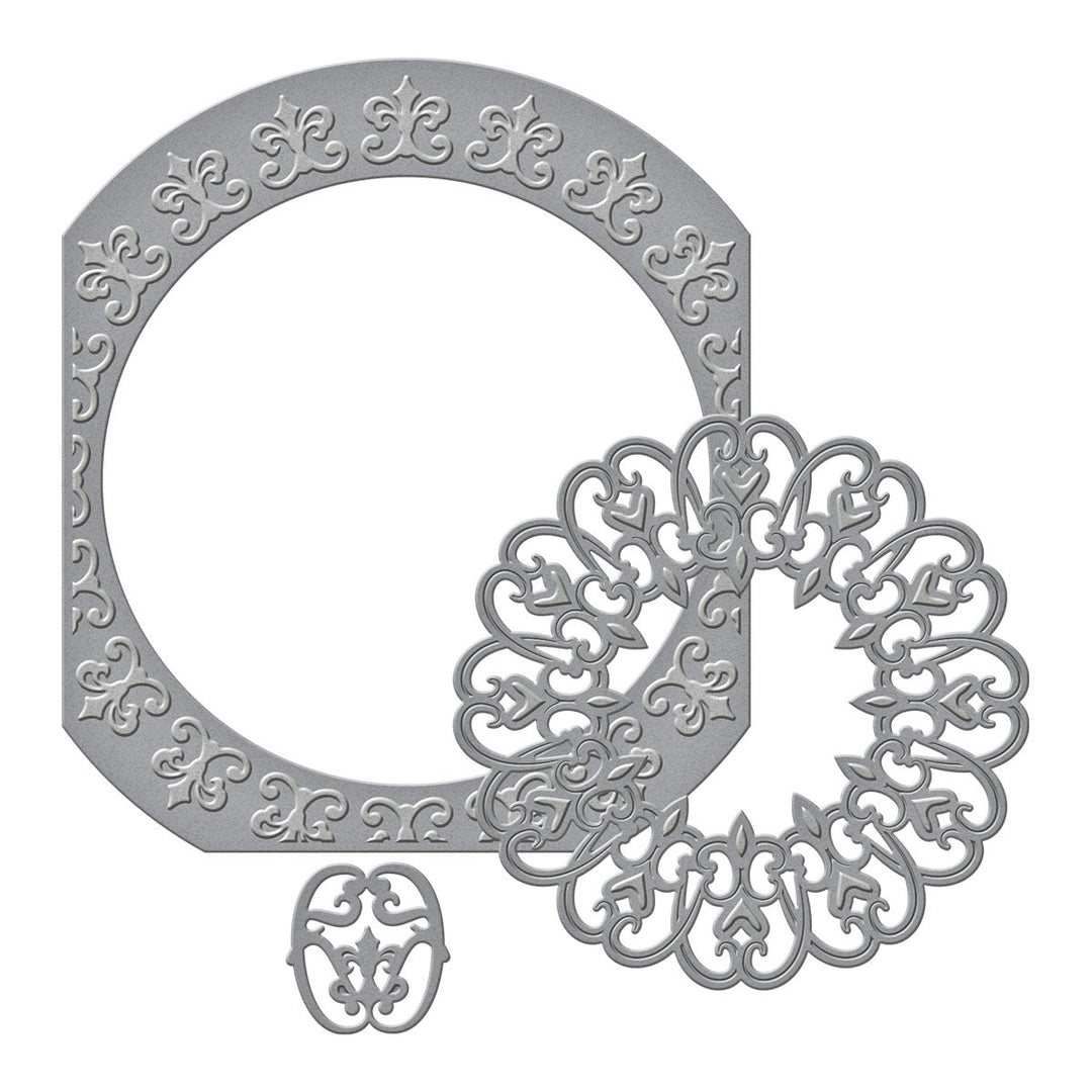 Spellbinders Shapeabilities Stanzform Fleur de Circle, Metall, braun, 22.1 x 13.9 x 0.2 cm 22.1 x 13