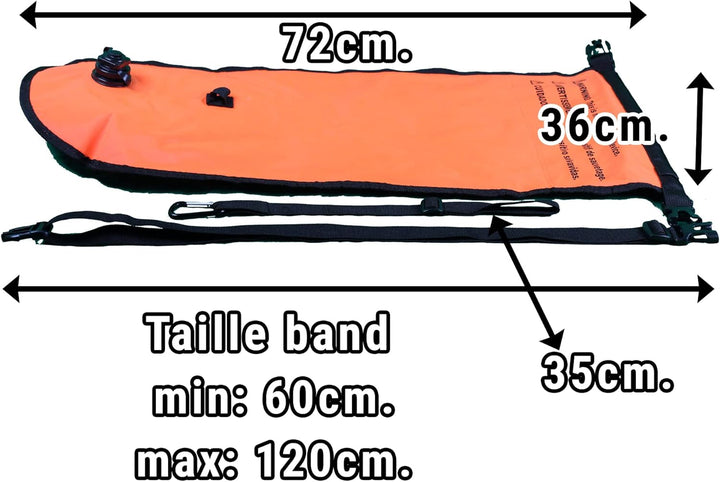 Tri-Sports-Schwimmboje für Freiwasserschwimmen. Sichtbar für Boote, sicher im Falle von Krämpfen und
