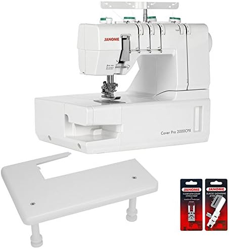 JANOME Cover Pro 2000CPX inkl. Anschiebetisch und 2 Nähfüsse