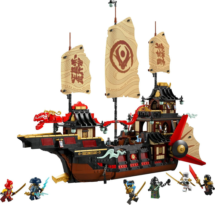 LEGO NINJAGO Der Tempel-Flugsegler - Interaktives Schiff mit beweglichen Segeln, 6 Minifiguren inkl.