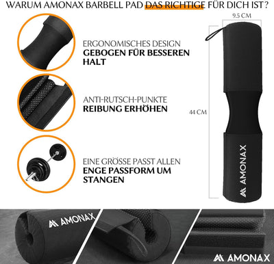 Amonax Langhantel Polster, Hantelstangen Schutz Hip Thrust Und Squat with Booty Resistance Bands, Fu