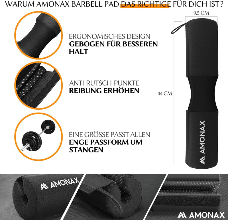 Amonax Langhantel Polster, Hantelstangen Schutz Hip Thrust Und Squat with Booty Resistance Bands, Fu