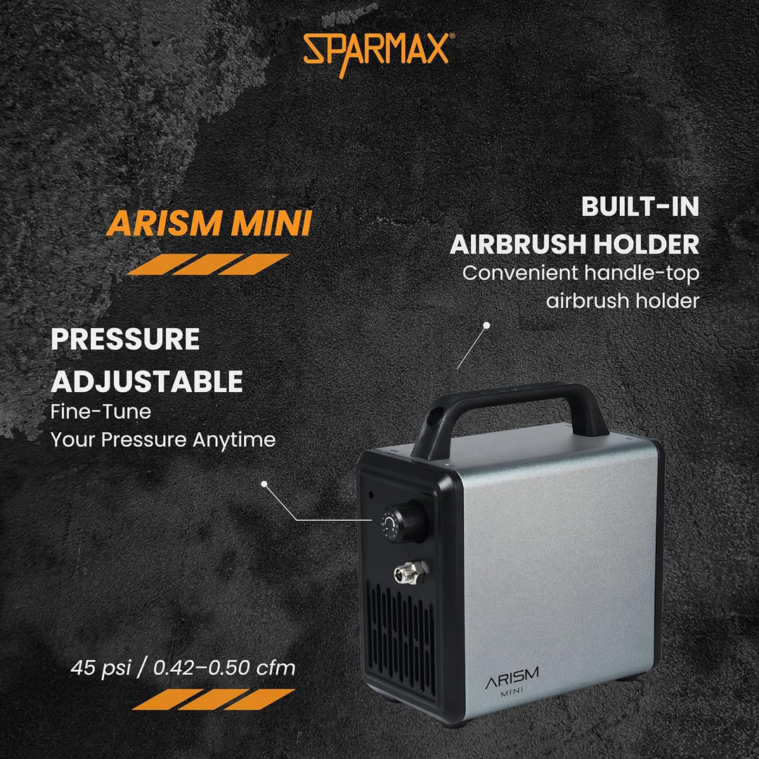 Sparmax ARISM Mini Kompressor, Cosmic Grey, 17,5 x 9 x 17,2 cm 17,5 x 9 x 17,2 cm Cosmic Grey, 17,5