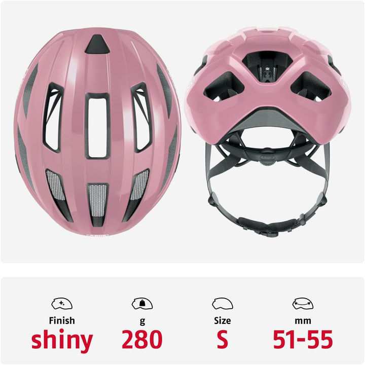 ABUS Rennradhelm Macator - sportiver Fahrradhelm für Einsteiger - auch für Zopfträger/-innen - für D