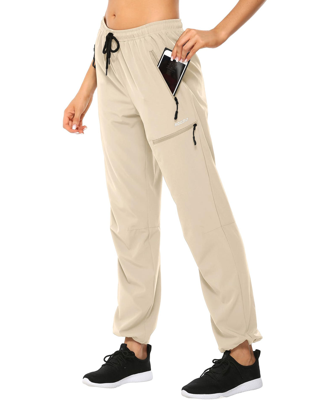MOCOLY Damen Wanderhose Cargohose Wasserdicht Elastische Outdoorhose Cargo Jogginghose Trekkinghose