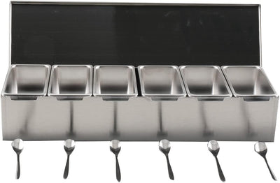 Lfhelper 6 Gitter X 460ML Gewürzbox Beilagenbehälter Zutatenbehälter Gewürz Behälter, Barbehälter, L