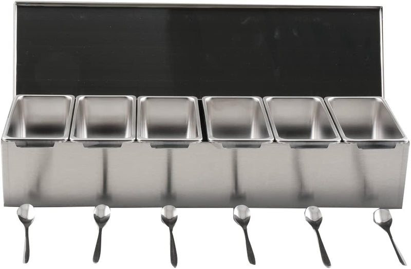 Lfhelper 6 Gitter X 460ML Gewürzbox Beilagenbehälter Zutatenbehälter Gewürz Behälter, Barbehälter, L
