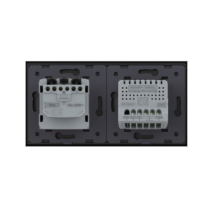 LIVOLO 2-Weg Lichtschalter/Steckdose TouchSchalter Komplettset mit Serienschalter Steckdose und Glas