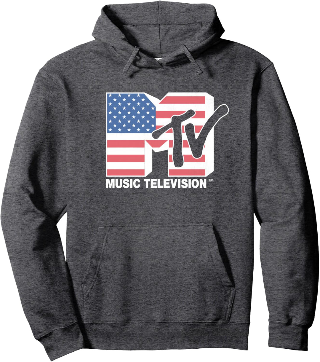 MTV Faded American Flag Pullover Hoodie