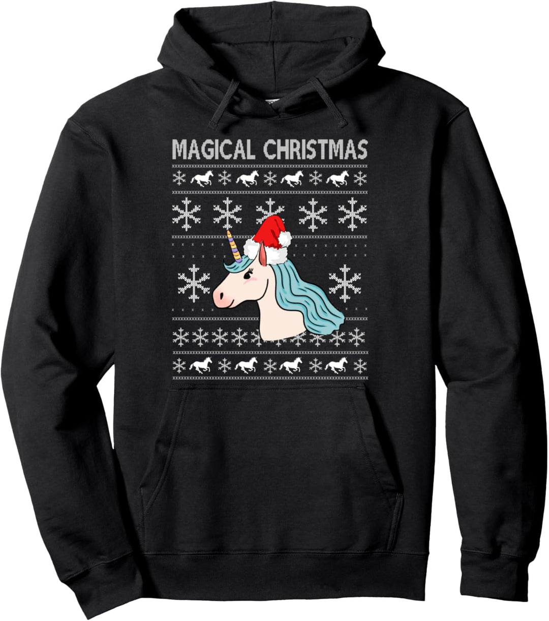 Einhorn Hässlich Weihnachten Magischer Feiertag Pullover Hoodie