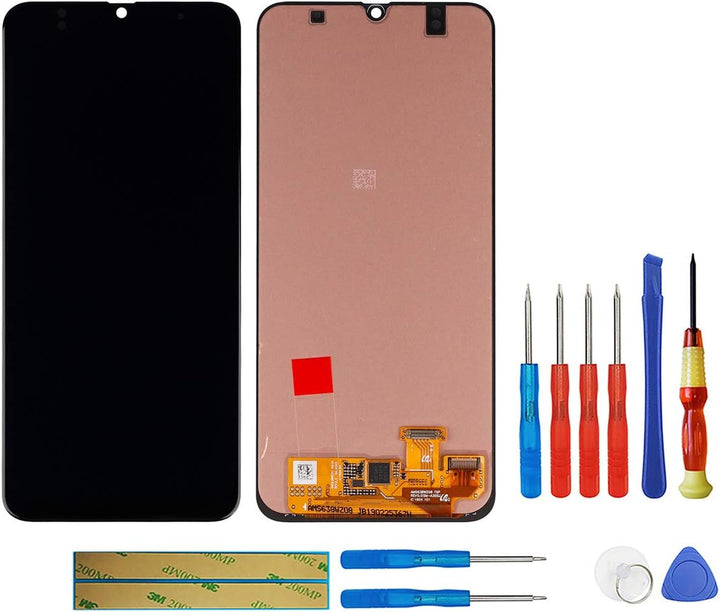 swark Display OLED Kompatibel mit Samsung Galaxy A30 A305（Schwarz Ohne Rahmen LCD Display Touchscree