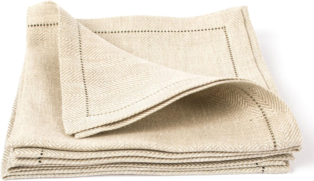 LinenMe Set mit 4 Beigefarbenem Leinen-Servietten Emilia 0059904