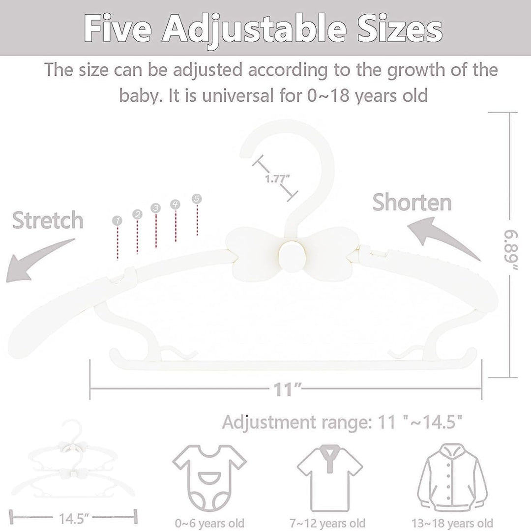 Kleiderbügel Kinder，20 Stück 29-37CM Mitwachsende Kinderkleiderbügel Stapelbare Baby Kleiderbügel mi