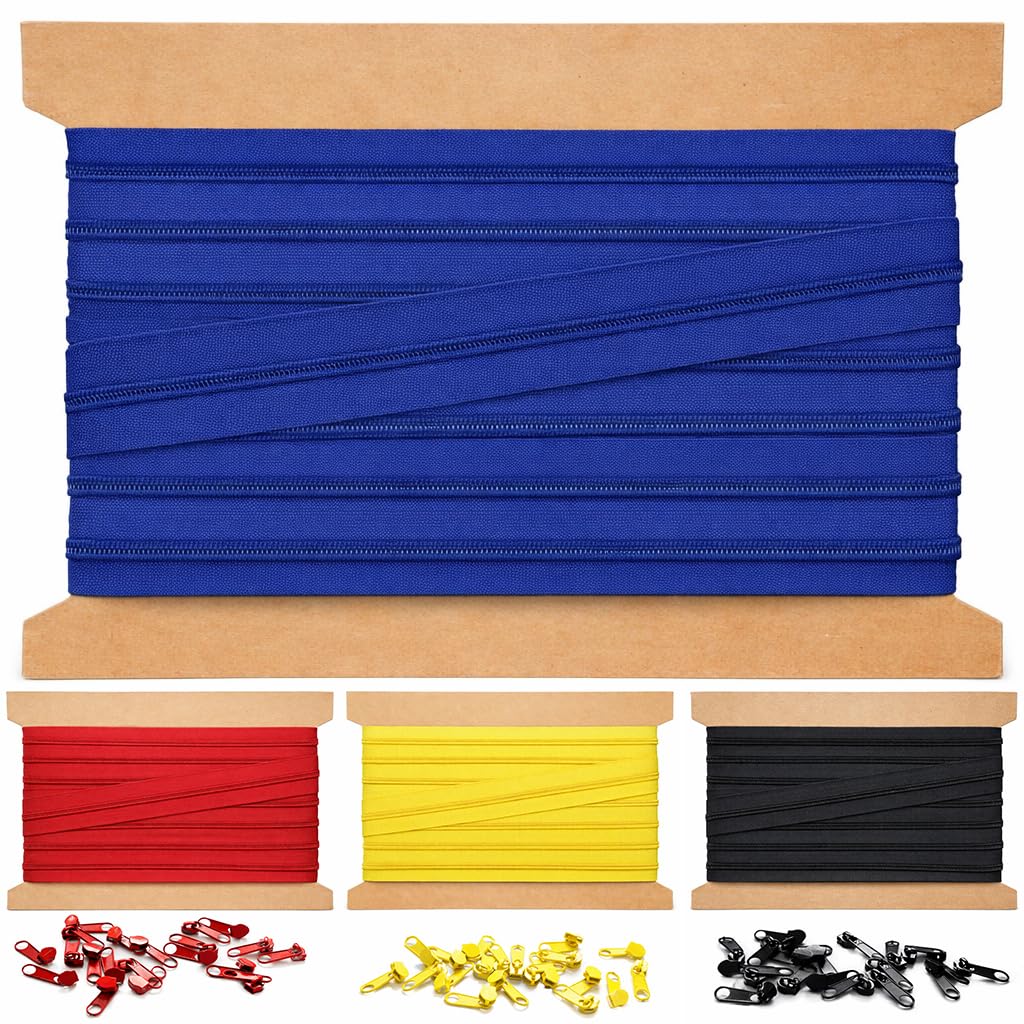 20m Endlosreissverschluss 5mm mit 40 zipper reissverschluss endlos Blau 20m + 40 Zipper Blau, 20m +