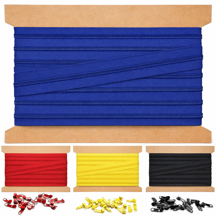 20m Endlosreissverschluss 5mm mit 40 zipper reissverschluss endlos Blau 20m + 40 Zipper Blau, 20m +